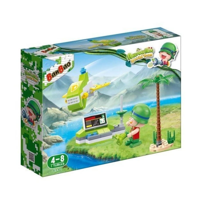 Set de constructie multicolor BanBao 59 piese, Paul Paul Bing, Elicopter