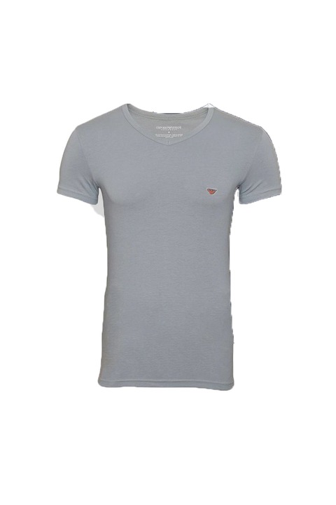 Мъжка тениска, Emporio Armani, Памук, V-образно деколте, Тъмносив, Tъмносив