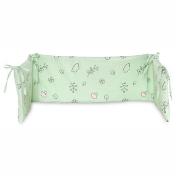 Protectie Lorelli Laterala Pat, 140 x 27 cm, Bumbac Ranforce, Lamb Green Protectie Lorelli Laterala Pat, 140 x 27 cm, Bumbac Ranforce, Lamb Green