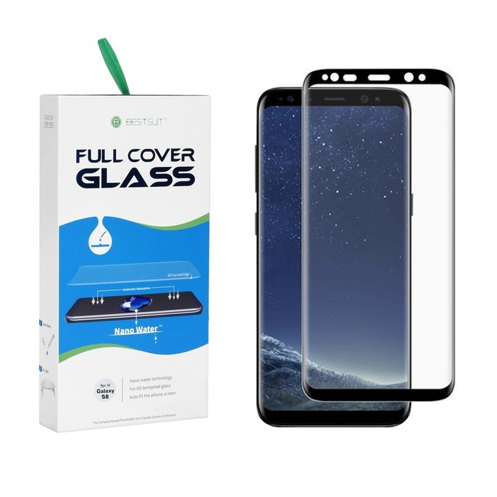 Стъклен протектор BESTSUIT Liquid Glass извит за цял екран с UV лампа и USB кабел Samsung Galaxy S9 Plus