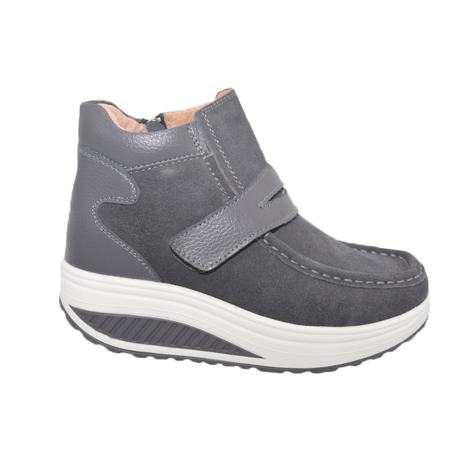 Gheata Alexa cu talpa ortopedica si piele intoarsa,D&J Exclussive, Gri