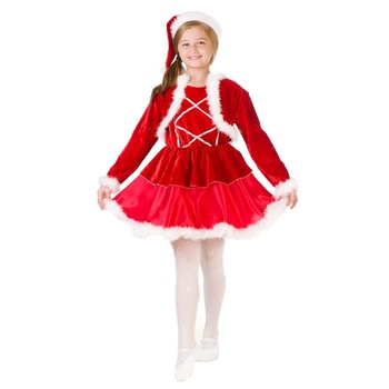 Costum craciunita catifea cu bolero deluxe 4-5ani Costum craciunita catifea cu bolero deluxe 4-5ani