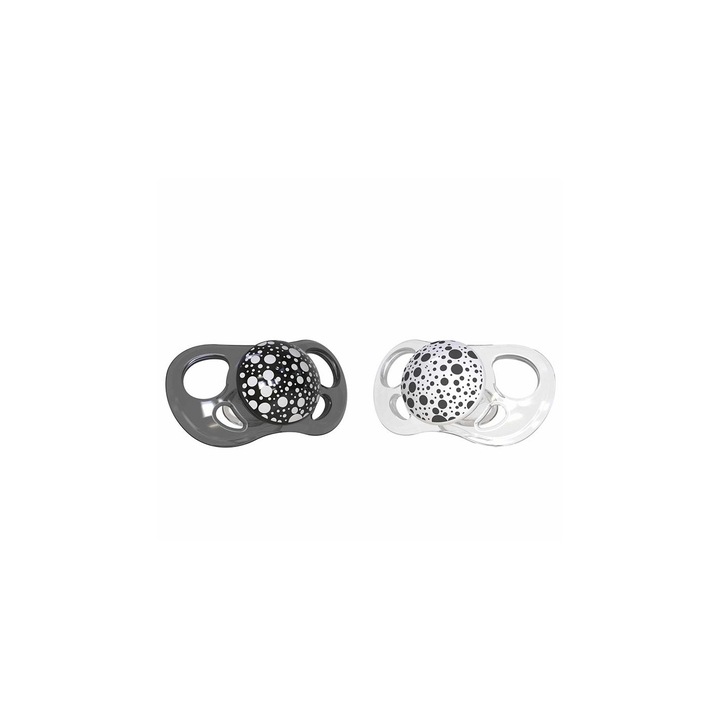 Smoczki uspokajające Twistshake 2x Pacifier Black White 6+m