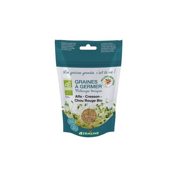 Mix alfalfa creson si varza rosie pentru germinat bio 150g, Germline