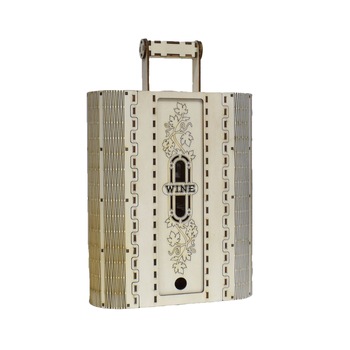 Cutie din Lemn pentru 2 Vinuri si 2 Pahare Cutie din Lemn pentru 2 Vinuri si 2 Pahare