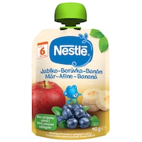 Piure Nestle cu mere, afine si banane, 90g, de la 6 luni