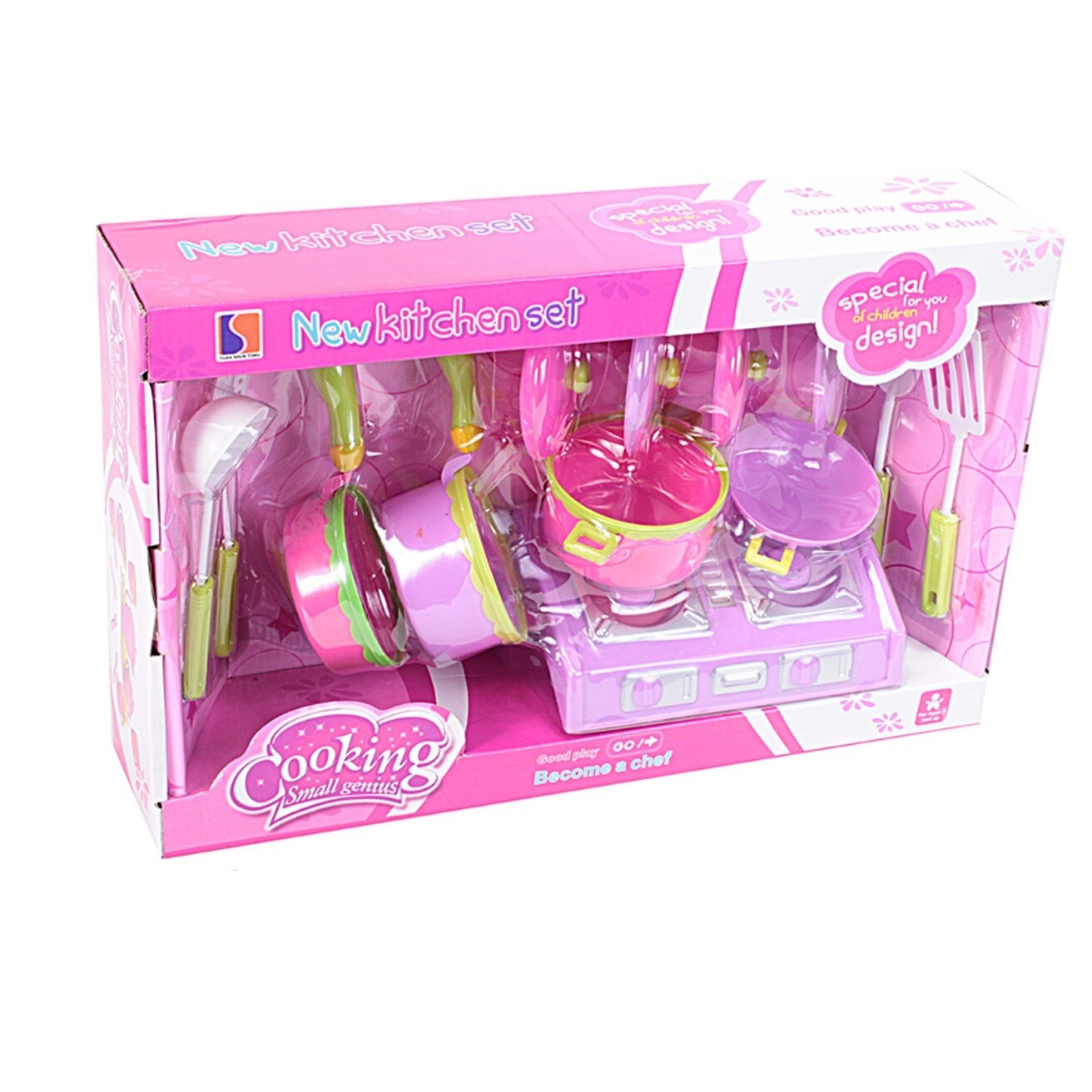 Set de joaca Malplay, aragaz de jucarie cu accesorii incluse, Roz