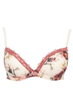 Sutien din microfibra cu dantela la terminatii, cu burete subtire, Model floral, Intimamoda, Matilde 6412, Avorio Sutien din microfibra cu dantela la terminatii, cu burete subtire, Model floral, Intimamoda, Matilde 6412, Avorio
