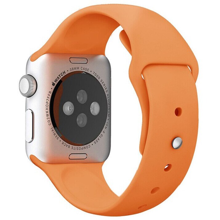 Curea iUni compatibila cu Apple Watch 1/2/3/4/5/6, 44mm, Silicon, Orange