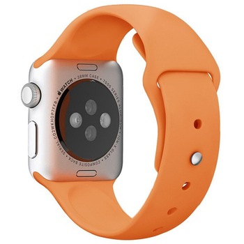 Curea iUni compatibila cu Apple Watch 1/2/3/4/5/6, 40mm, Silicon, Orange