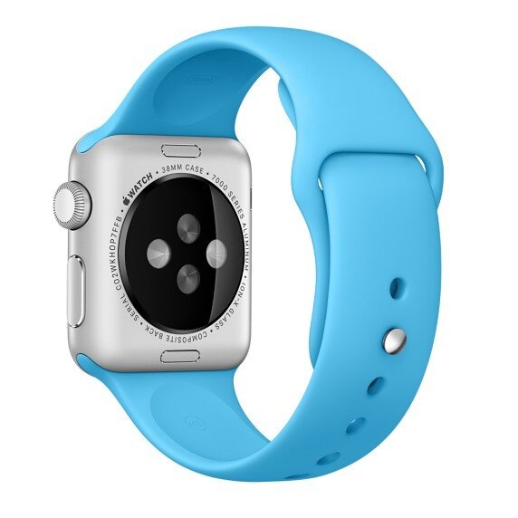 Curea iUni compatibila cu Apple Watch 1/2/3/4/5/6, 40mm, Silicon, Blue