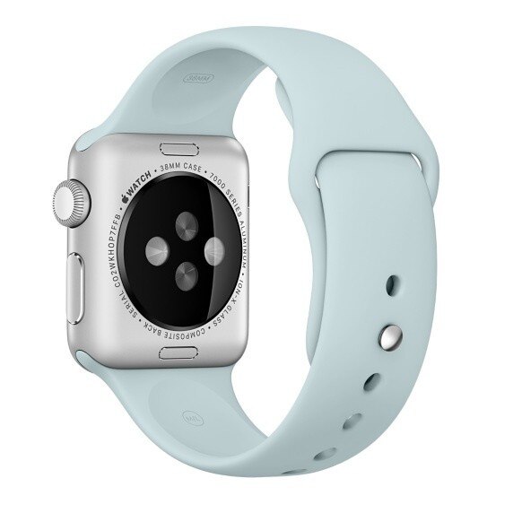 Curea iUni compatibila cu Apple Watch 1/2/3/4/5/6, 44mm, Silicon, Turquoise