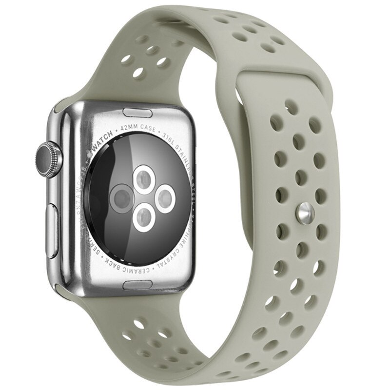 Curea iUni compatibila cu Apple Watch 1/2/3/4/5/6, 44mm, Silicon Sport, Grey