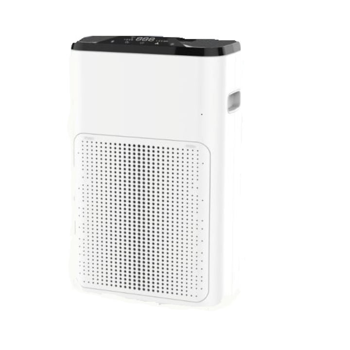 Purificator De Aer Inteligent, PCARD 400 M³/h, Afisaj OLED, Mod Nocturn, Acoperire 28-48 M²,Purificare Cu Ioni Pozitivi Si Negativi, Eliminarea Formaldehidei,Gri