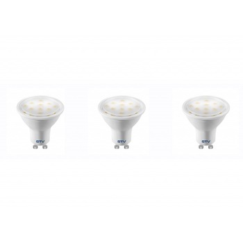 Set 3 becuri led GU10, 3W(23W), lumina alba naturala, 4000K, 220 lm, A+, GTV Set 3 becuri led GU10, 3W(23W), lumina alba naturala, 4000K, 220 lm, A+, GTV