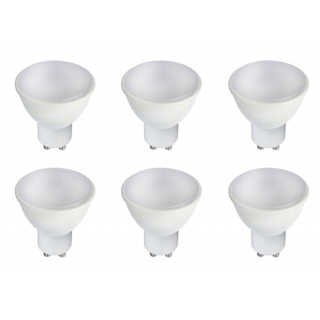 Set 6 becuri led GU10, 7W (40W), lumina alba naturala, 4500K, 560 lm, A+, Optonica