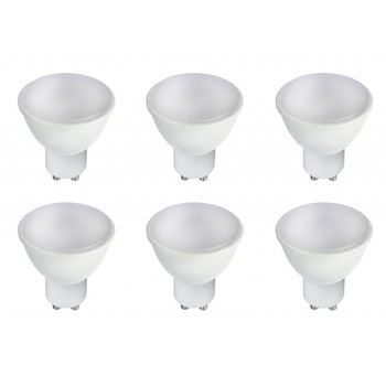 Set 6 becuri led GU10, 7W (40W), lumina alba naturala, 4500K, 560 lm, A+, Optonica Set 6 becuri led GU10, 7W (40W), lumina alba naturala, 4500K, 560 lm, A+, Optonica