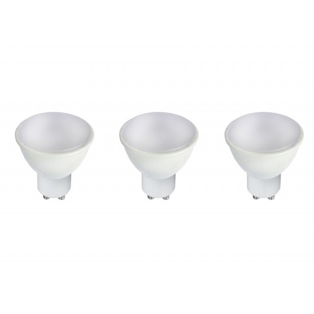 Set 3 becuri led GU10, 7W (40W), lumina rece, 6000K, 560 lm, A+, Optonica