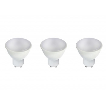 Set 3 becuri led GU10, 7W (40W), lumina rece, 6000K, 560 lm, A+, Optonica Set 3 becuri led GU10, 7W (40W), lumina rece, 6000K, 560 lm, A+, Optonica