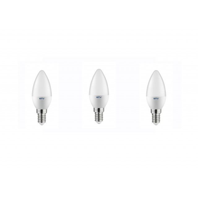 Set 3 becuri led E14, 6W(40W), lumina alba naturala, 4000K, 470 lm, GTV