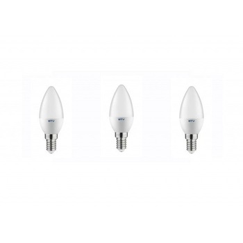Set 3 becuri led E14, 6W(40W), lumina alba naturala, 4000K, 470 lm, A+, GTV Set 3 becuri led E14, 6W(40W), lumina alba naturala, 4000K, 470 lm, A+, GTV
