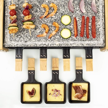 Gratar electric din granit pentru 8 persoane H.Koenig WOD8, suprafata de gatit 38 x 19,5 cm, raclette anti-aderente cu manere din lemn natural, placa din granit, curatare usoara, negru Gratar electric din granit pentru 8 persoane H.Koenig WOD8, suprafata de gatit 38 x 19,5 cm, raclette anti-aderente cu manere din lemn natural, placa din granit, curatare usoara, negru