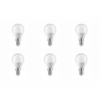 Set 6 becuri led E14, sferice 8W(54W), lumina alba naturala, 4000K, 700 lm, A+, GTV Set 6 becuri led E14, sferice 8W(54W), lumina alba naturala, 4000K, 700 lm, A+, GTV