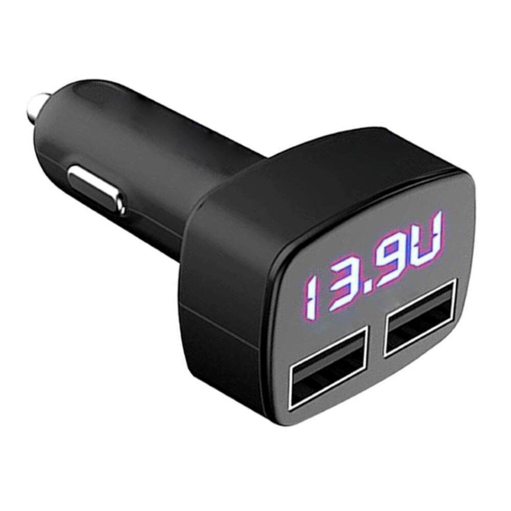 Incarcator auto Platinet 44803, 2.4A, 2xUSB, 12-24V, afisare voltaj si temperatura