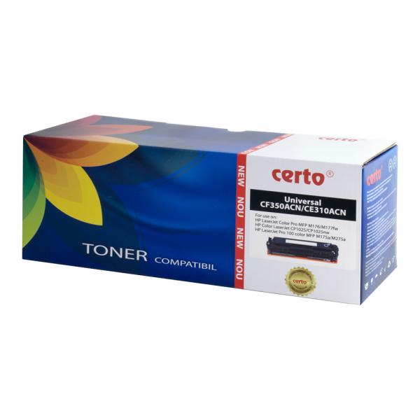 Cartus Toner CERTO New CE310A/CF350A/CRG-729 1,2K HP LASERJET PRO CP1025