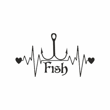 Sticker decorativ, perete, Dragoste pentru pescuit, Negru, PVC autocolant, 100 x 55 cm Sticker decorativ, perete, Dragoste pentru pescuit, Negru, PVC autocolant, 100 x 55 cm