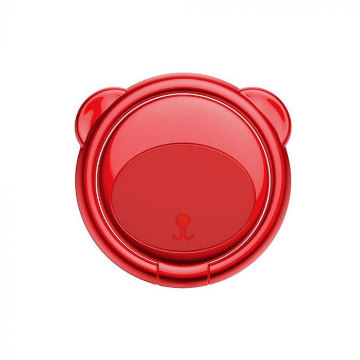 Suport telefon Inel Baseus, Bear Finger Grip Stand, Rosu