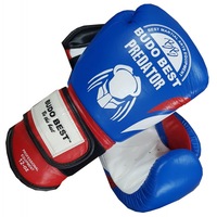 Manusi box Budo Best PREDATOR, Albastru/Rosu, Piele naturala, 8 Oz