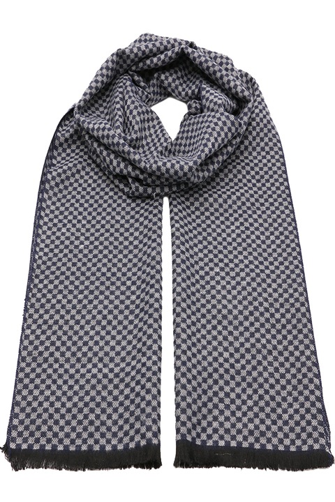 Fular pentru barbati, in carouri mici, din viscoza B030BE Albastru