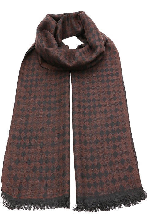 Fular pentru barbati, in carouri din viscoza B035DKRD Rosu inchis