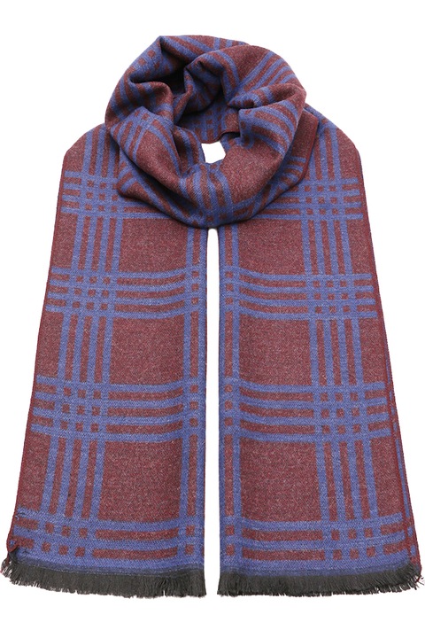 Fular pentru barbati, cu imprimeu carourii, din viscoza B027RD Rosu