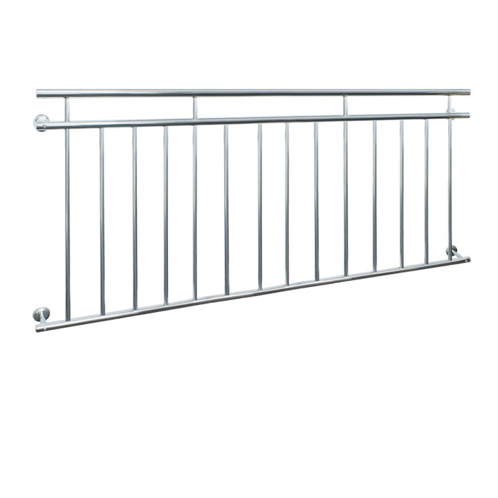 Balcon in stil frantuzesc, ECD Germany, 184 x 90 cm, argintiu, otel