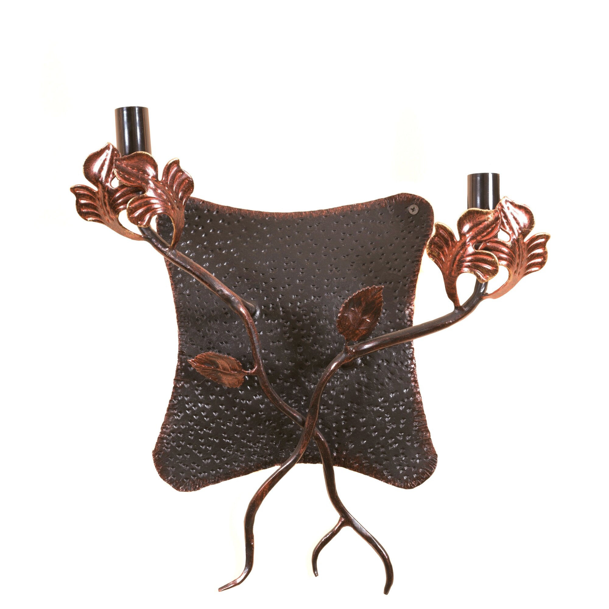 Aplica din fier forjat, dimensiuni= 38x37 cm, negru cu aramiu + auriu