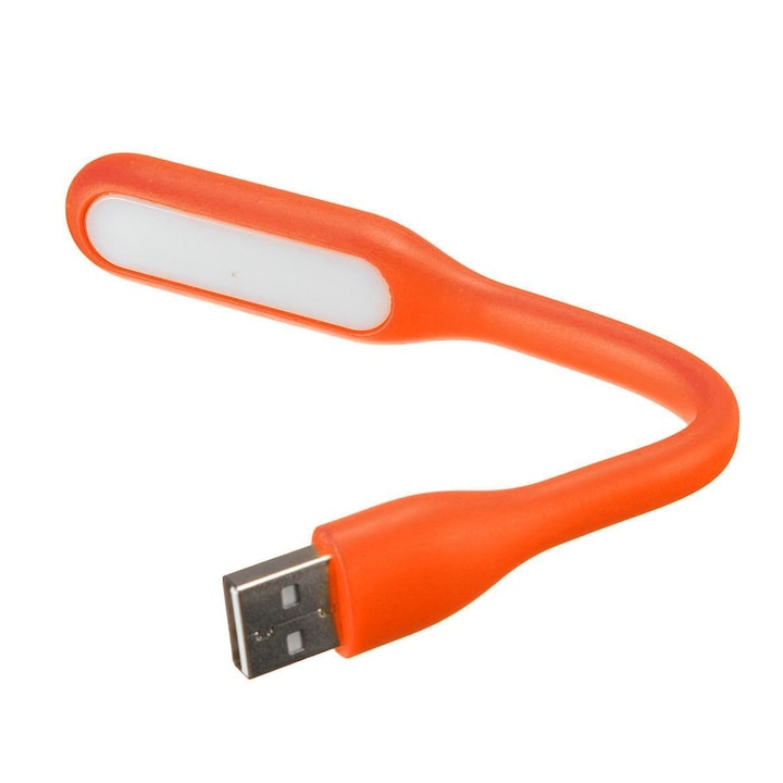 Lampa USB LED 1.2W, ProCart, flexibila, inaltime 16 cm, alb rece, din silicon