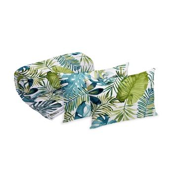 Set Alcam 2 perne microfibra 50x70 cm si pilota matlasata 200x220 cm, Jungle Set Alcam 2 perne microfibra 50x70 cm si pilota matlasata 200x220 cm, Jungle