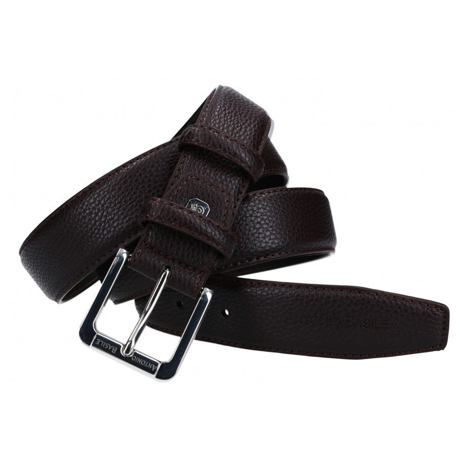 Curea barbati CREGP7 Maron, Piele naturala (fata) + Piele ecologica (spate) - Antonio Basile