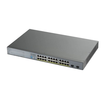 Switch ZYXEL GS1300-26HP, 24 Porturi cu management, PoE, Gigabit Switch ZYXEL GS1300-26HP, 24 Porturi cu management, PoE, Gigabit