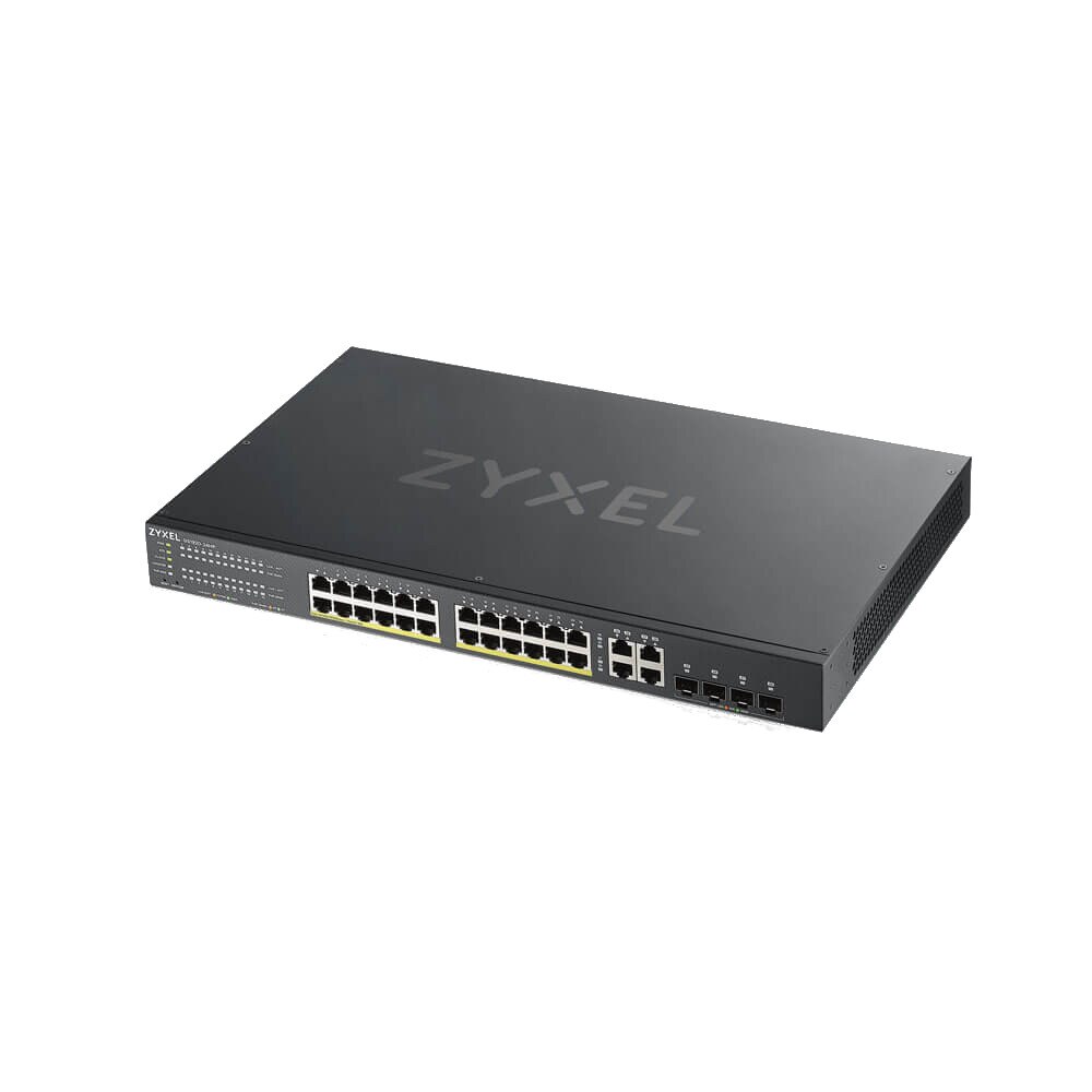 Switch ZYXEL GS1920-24HPV2, 24 porturi Gigabit Smart-Managed PoE, Montare in rack