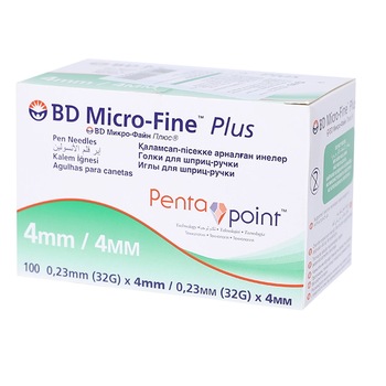 Ace pentru pen insulina, BD, MicroFine Pentapoint 4mm x 0,23 mm, 32G Ace pentru pen insulina, BD, MicroFine Pentapoint 4mm x 0,23 mm, 32G