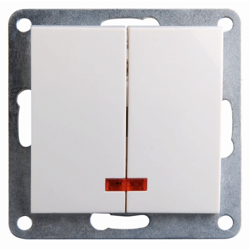 Top Intrerupator Dublu Led ST ODOSUN OD1416 Alb Multipost IP20