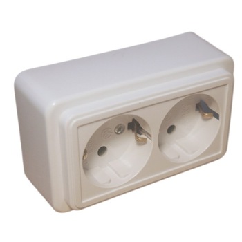 Priza PT Dubla ODOSUN OD1102 Alb Monobloc IP20 Priza PT Dubla ODOSUN OD1102 Alb Monobloc IP20