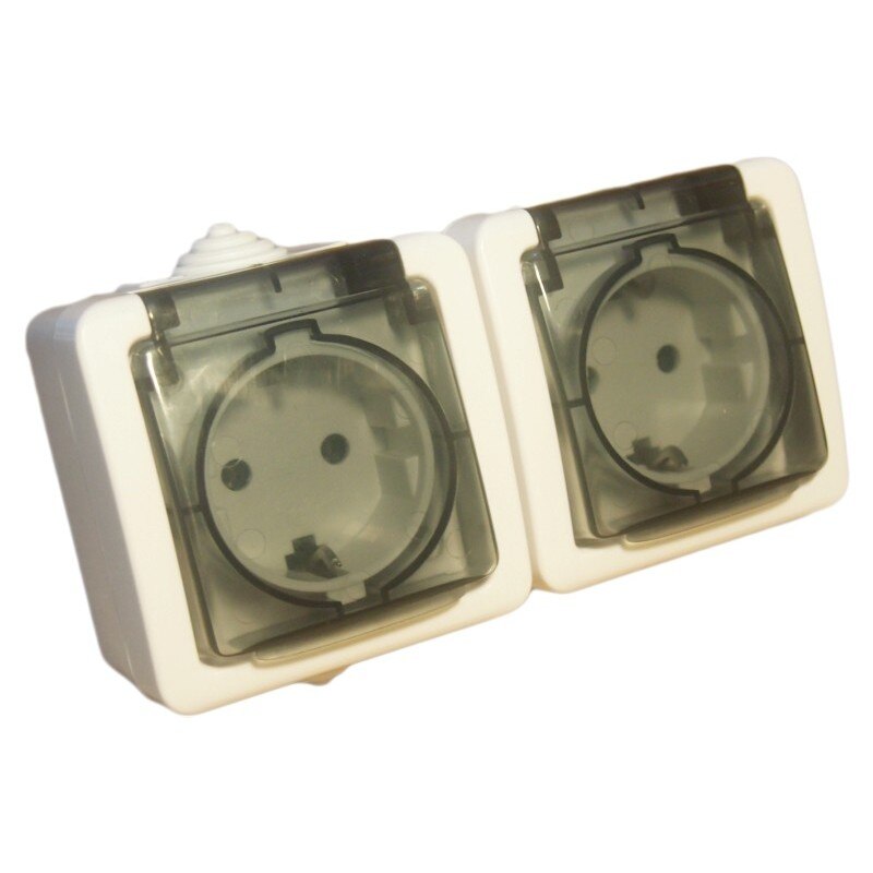 Top Priza AG Dubla PT ODOSUN OD1502 Alb Monobloc IP54