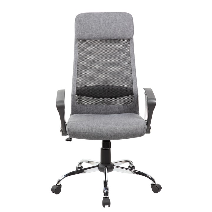 Scaun de birou ergonomic Kring Klaus, stofa + mesh, Gri