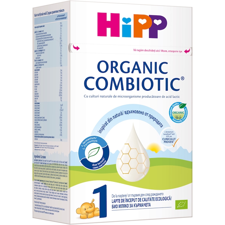Lapte de inceput Hipp 1 Organic Combiotic 800g, 0+ luni