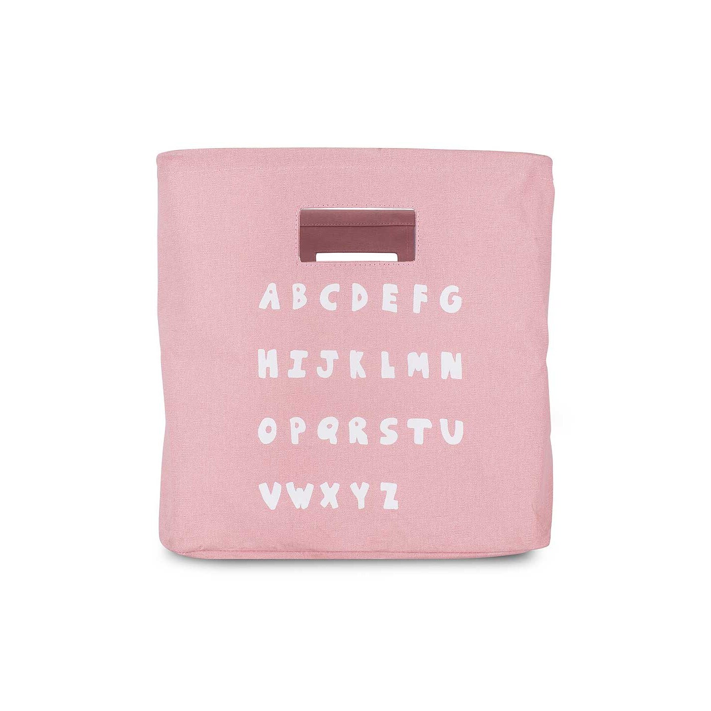 Cos depozitare mic, Jollein ABC, 14x18cm, bumbac, roz