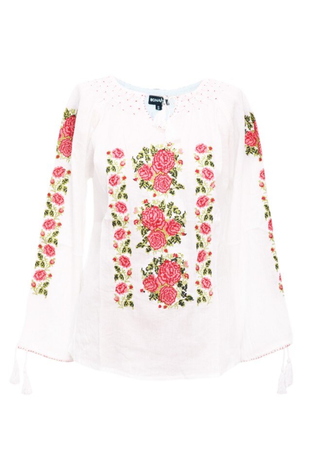 Bluza dama tip ie, brodata, traditionala, Alb, dae5206, 2XL INTL